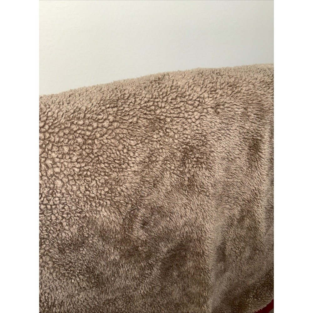 Pottery‎ barn faux fur Throw Blanket cover 50"X60" Brown Super Soft Luxury Cozy